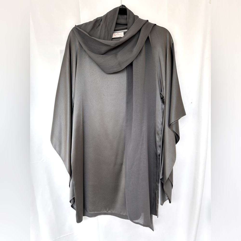 Anjali Kumar 100% Silk Dress Tunic with Scarf Grey